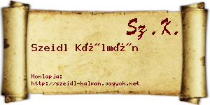 Szeidl Kálmán névjegykártya