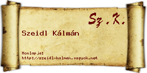 Szeidl Kálmán névjegykártya