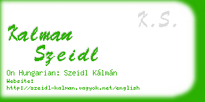 kalman szeidl business card