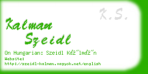 kalman szeidl business card